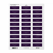 Étiquette Typographie Mariage Adresse Classique Violet Foncé (Feuille entière)