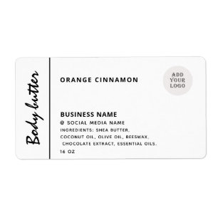 Étiquette Typographie minimaliste du logo noir blanc produit