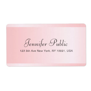 Étiquette Typographie Modèle or Rose personnalisé Livraison