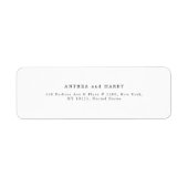 Étiquette Typographie moderne avec empattements Adresse de r (Devant)