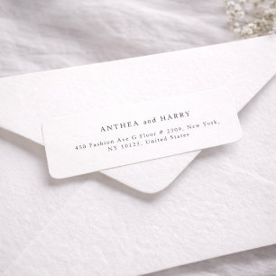 Étiquette Typographie moderne avec empattements Adresse de r