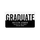 Étiquette Typographie Moderne De Diplôme Noir Et Blanc Chic (Devant)