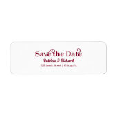 Étiquette Typographie Moderne Enregistrer La Date Adresse De (Devant)