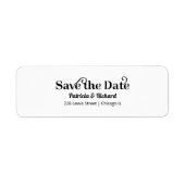 Étiquette Typographie Moderne Enregistrer la Date Adresse de (Devant)