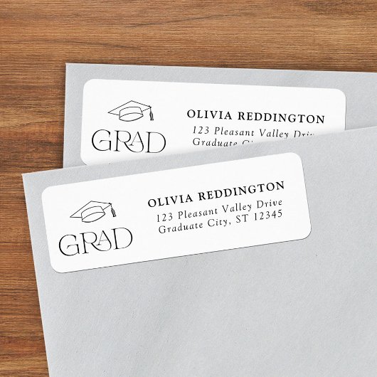 Étiquette Typographie moderne Grad Casquette Adresse de reto