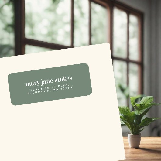 Étiquette Typographie moderne minimale Nom Adresse de retour