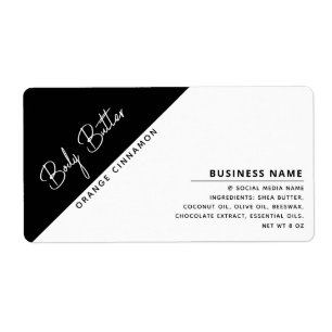 Étiquette Typographie moderne minimaliste de luxe noir et bl