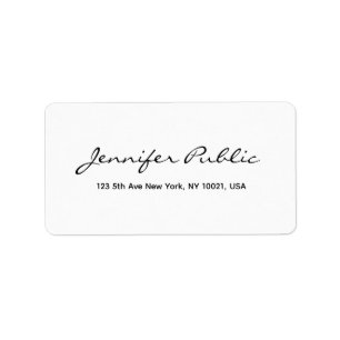 Étiquette Typographie Moderne Minimaliste Modèle Adresse
