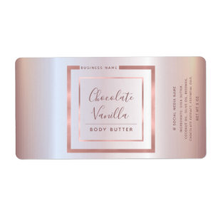 Étiquette Typographie moderne minimaliste rose d'ossature or