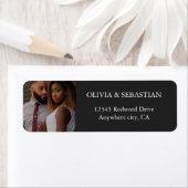 Étiquette Typographie moderne Photographie noire Adresse de  (En situation)