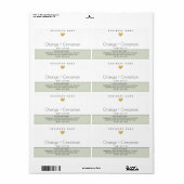 Étiquette Typographie moderne simple coeur d'or Corps beurre (Feuille entière)