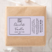 Étiquette Typographie professionnelle lavande vologo produit (En situation)