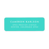 Étiquette Typographie simple de San Serif Turquoise (Devant)