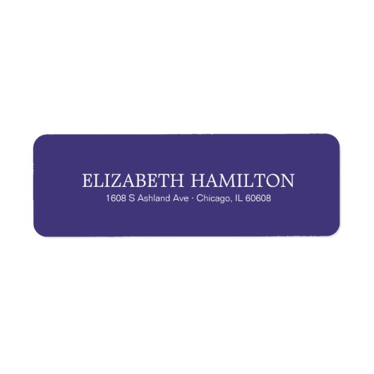 Étiquette Typographie simple élégante Adresse violet pourpre (Devant)