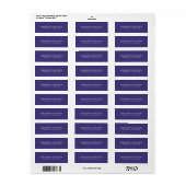 Étiquette Typographie simple élégante Adresse violet pourpre (Feuille entière)
