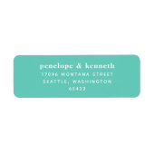 Étiquette Typographie simple Moderne Seafoam Mint Mariage In (Devant)