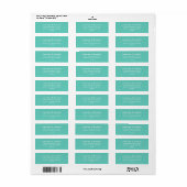 Étiquette Typographie simple Moderne Seafoam Mint Mariage In (Feuille entière)