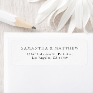 Étiquette Typographie Simple Vintage Adresse de Couple