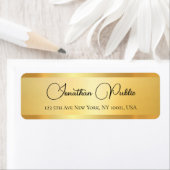 Étiquette Typographie tendance Nom Gold Look Adresse de reto (En situation)