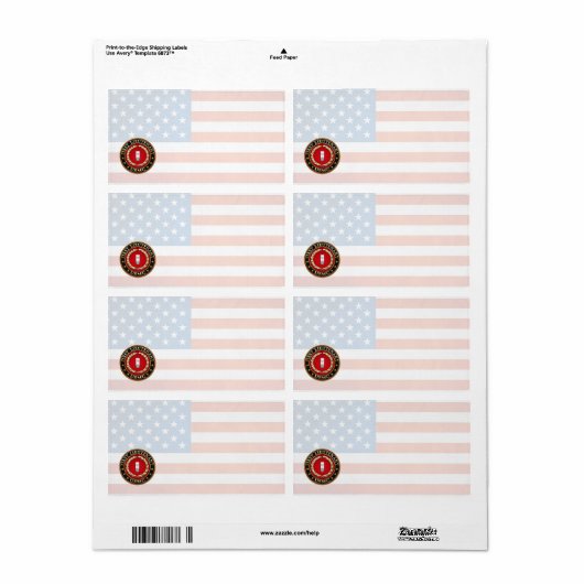 Étiquette U.S. Marines: First Lieutenant (USMC 1stLt) [3D] (Feuille entière)