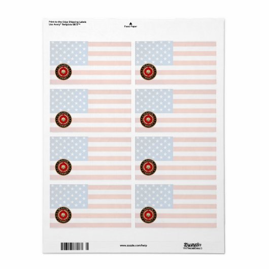 Étiquette U.S. Marines: Major (USMC Maj) [3D] (Feuille entière)