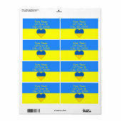 Étiquette Ukraine Drapeau bleu jaune Thunder_Cove (Feuille entière)