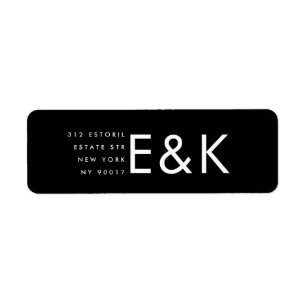 Étiquette Ultra-moderne Gras Grand Monogramme Simple