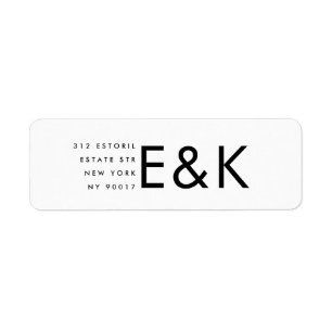 Étiquette Ultra Moderne Gras Gros Monogramme Élégant Mariage