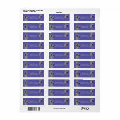 Étiquette Ultra Violet Violet & Or Floral Bohème Chic (Feuille entière)