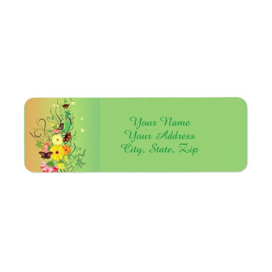 Étiquette Un arbre à papillons (Devant)