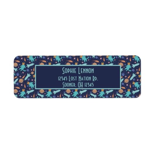 Étiquette Un astronaute de chat dans l'espace Planètes de fu (Devant)