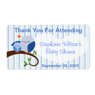 Étiquette Un Baby shower Chouette Hoot Garçon Favoriser Éti