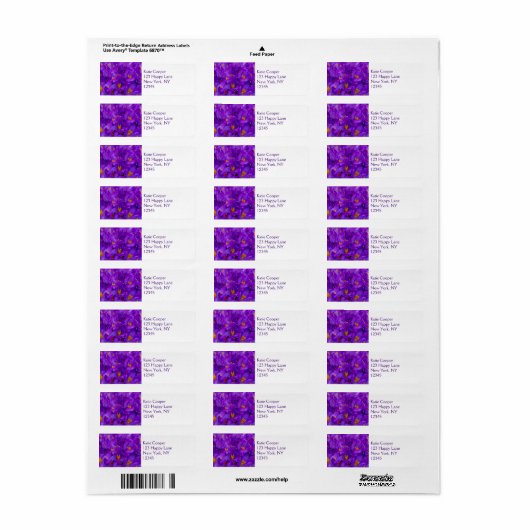 Étiquette Un champ de crocus violets (Feuille entière)