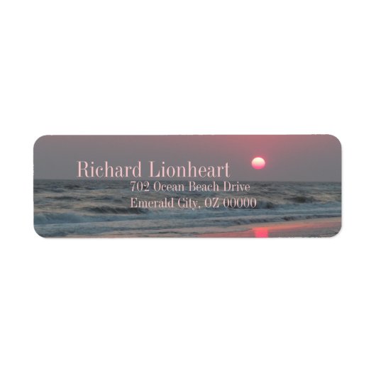 Étiquette Un coucher de soleil parfait - Oak Island, NC (Devant)