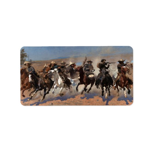 Étiquette Un Dash pour le Bois par Frederic Remington (Devant)
