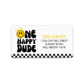 Étiquette Un joyeux mec à visage joyeux garçon 1er anniversa (Devant)