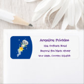 Étiquette Un mignon robot volant dans l'espace dessin animé (En situation)