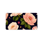 Étiquette Un motif sans soudure avec des roses roses sur un (Devant)