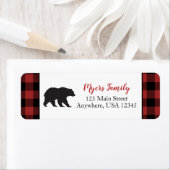 Étiquette Un Ours Noir Rouge Buffle Rouge Plaid (En situation)