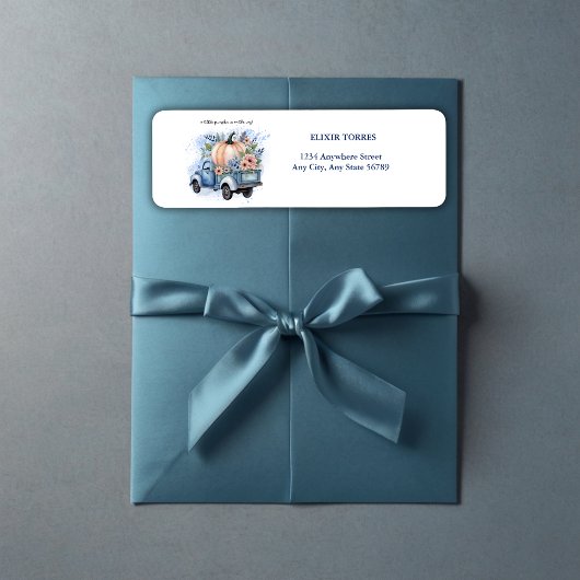 Étiquette Un petit Baby shower d'aquarelle de camion Citroui