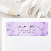 Étiquette Un petit Baby shower pourpre à papillon (En situation)