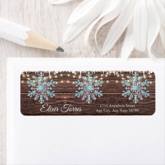 Étiquette Un petit flocon de neige Rustique Fête de bébé d'h (En situation)