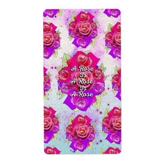 Étiquette Un Rose est un Rose est un Rose (Devant)