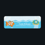 Étiquette Underwater fish<br><div class="desc">This "Underwater Fish" theme,  available in different products. Copyright ©Pretty Grafik Designs. Looking for birthday kids themed,  check this post : bit.ly/birthdaykidsthemed</div>