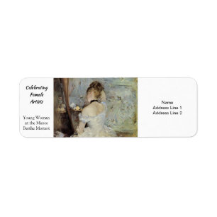 Étiquette Une jeune femme au miroir par Berthe Morisot