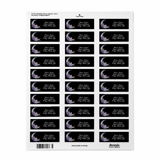 Étiquette Une Lune Fée (Feuille entière)