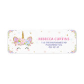Étiquette Unicorn Baby shower Anniversaire Partie Adresse de (Devant)