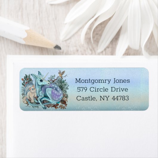 Étiquette Unicorn Foal Cosy Cuddles de vacances (En situation)