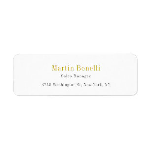 Étiquette Unique Classic Simple Gold Color Name