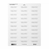 Étiquette Unique Classique Élégant Plaine Minimaliste (Feuille entière)